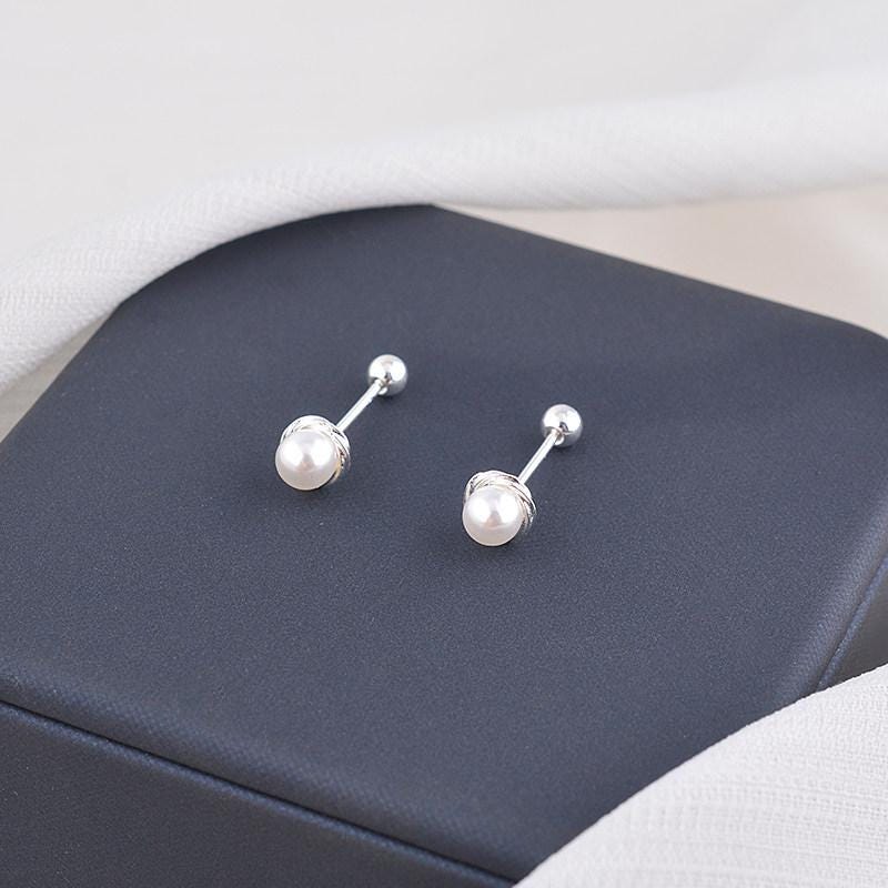 S925 Sterling Silver Double Happiness Pearl Drop Earrings