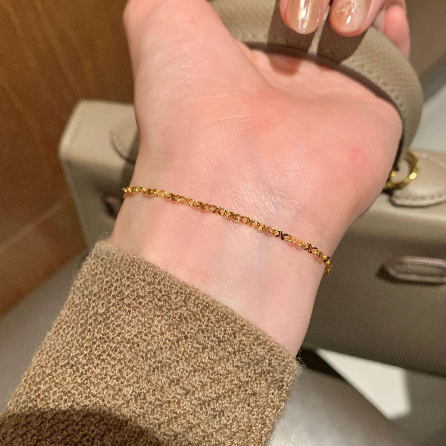 Gold Plated S925 Sterling Silver CZ Minimalist Bracelet