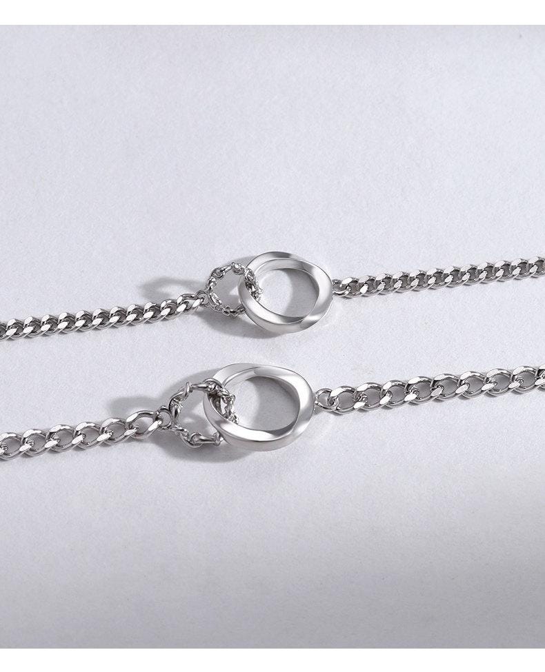 Matching S925 Sterling Silver Circle Bracelets