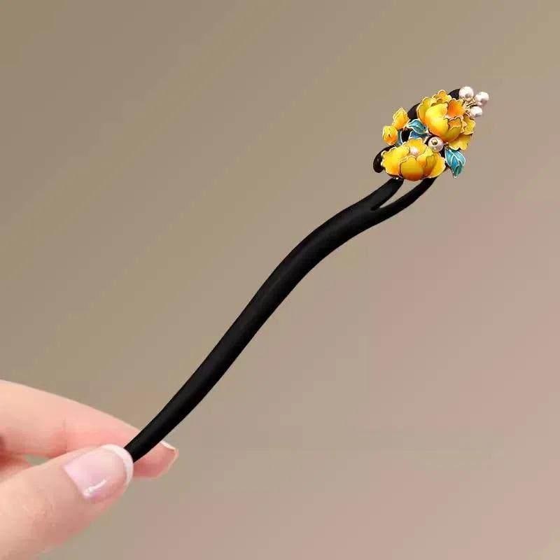 Handmade Ebony Wood Hair Stick Osmanthus
