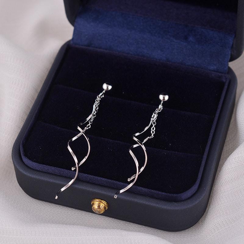 Sterling Silver Minimalist Beaded Threader Earrings