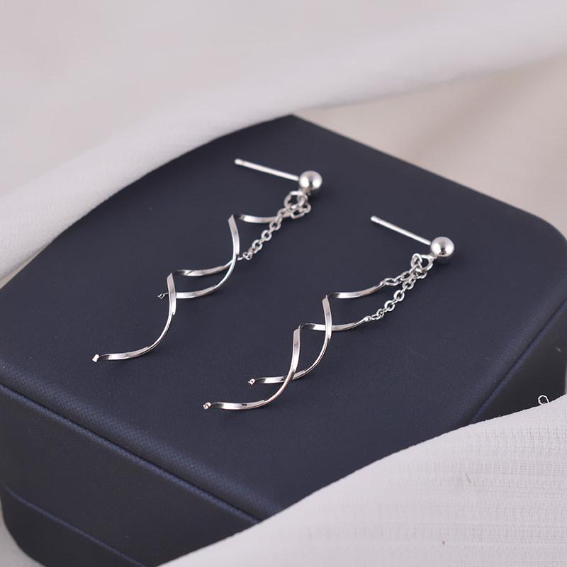 Sterling Silver Minimalist Beaded Threader Earrings