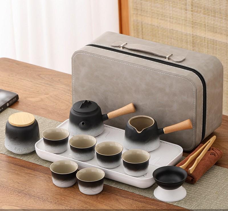 Portable Gongfu Tea Set with Teapot & Carry Case