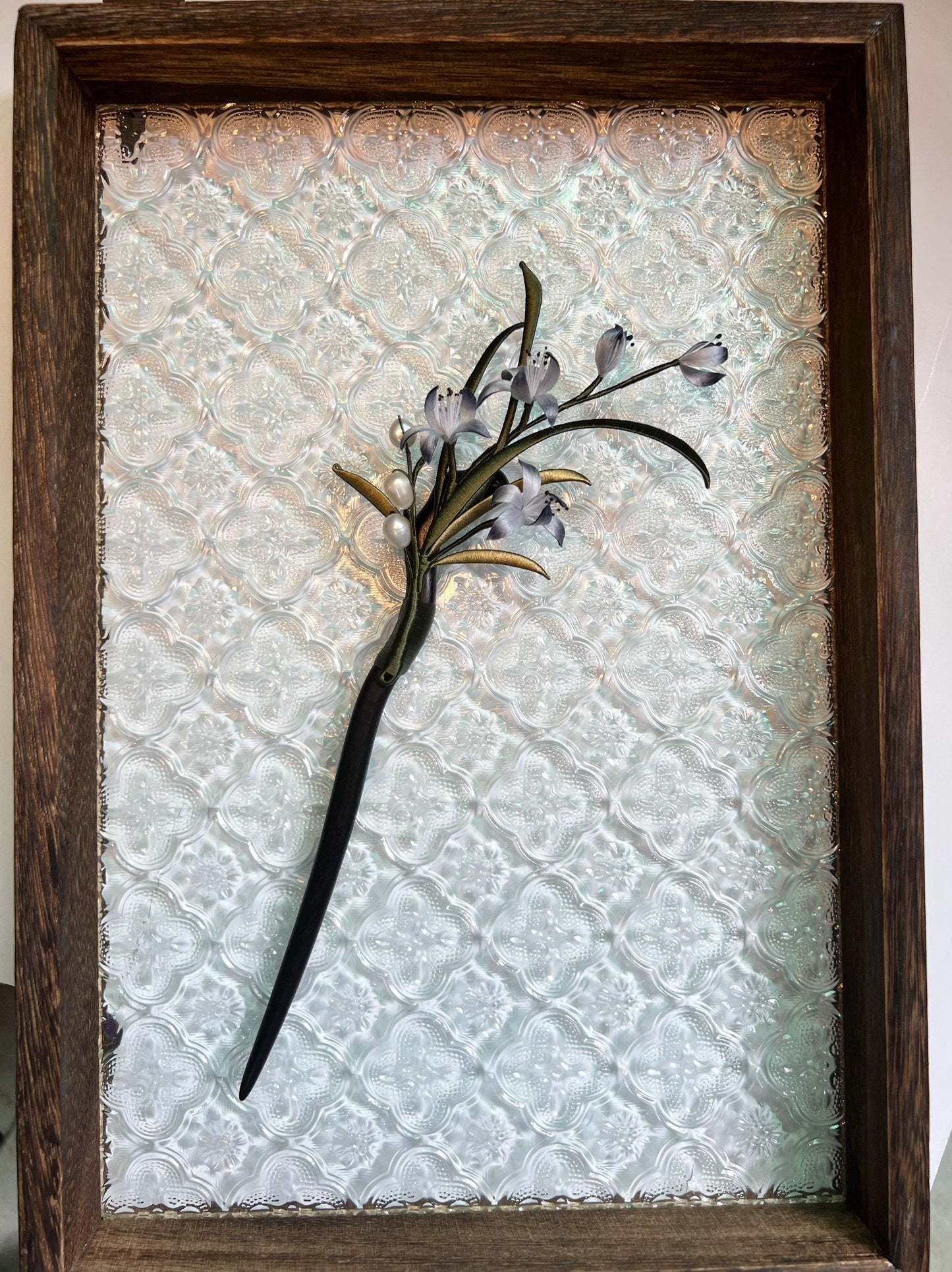 Handmade Velvet Flower Hair Clip Purple Ronghua Bridal