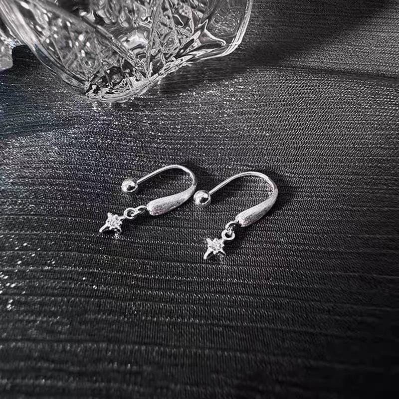 Sparkling Zircon Pave Hoop Drop Earrings