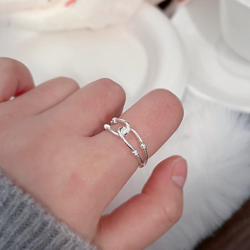 S925 Sterling Silver Adjustable Star Charm Ring