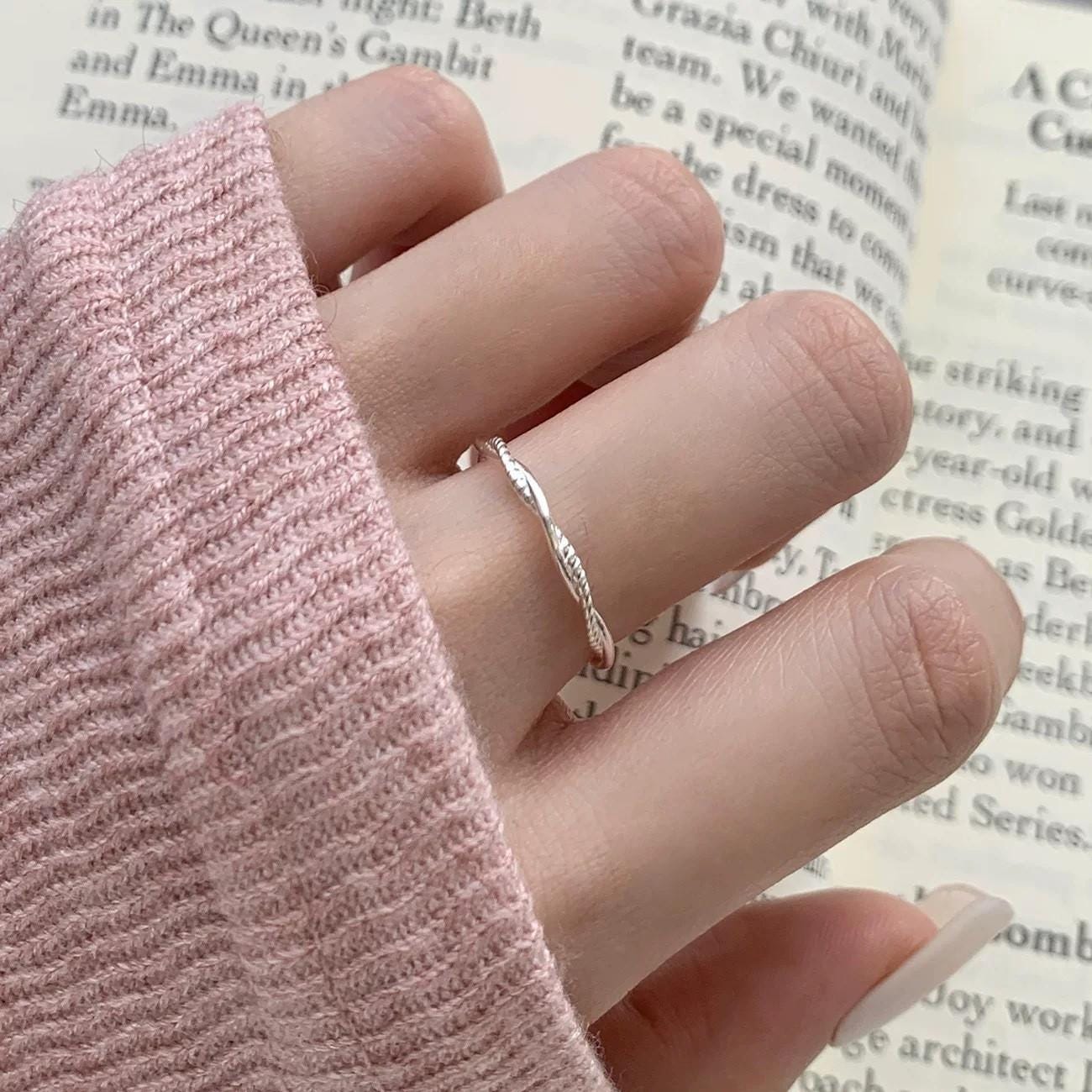 S925 Sterling Silver Adjustable Star Charm Ring