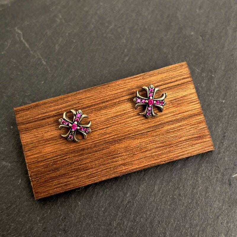 Gothic Punk Stud Earrings Titanium Steel