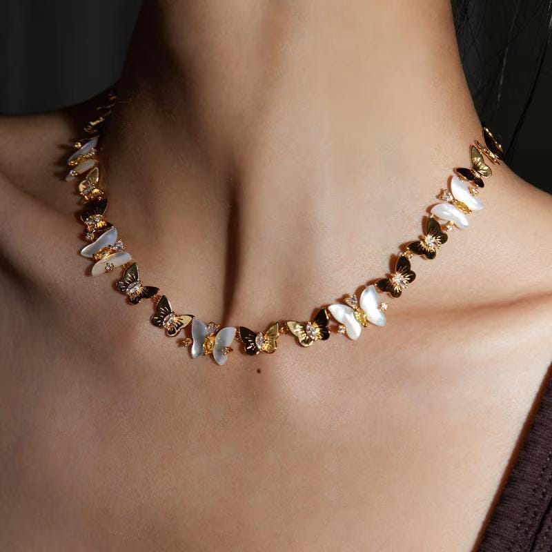 Dainty Pearl and Zircon Bar Layered Necklace