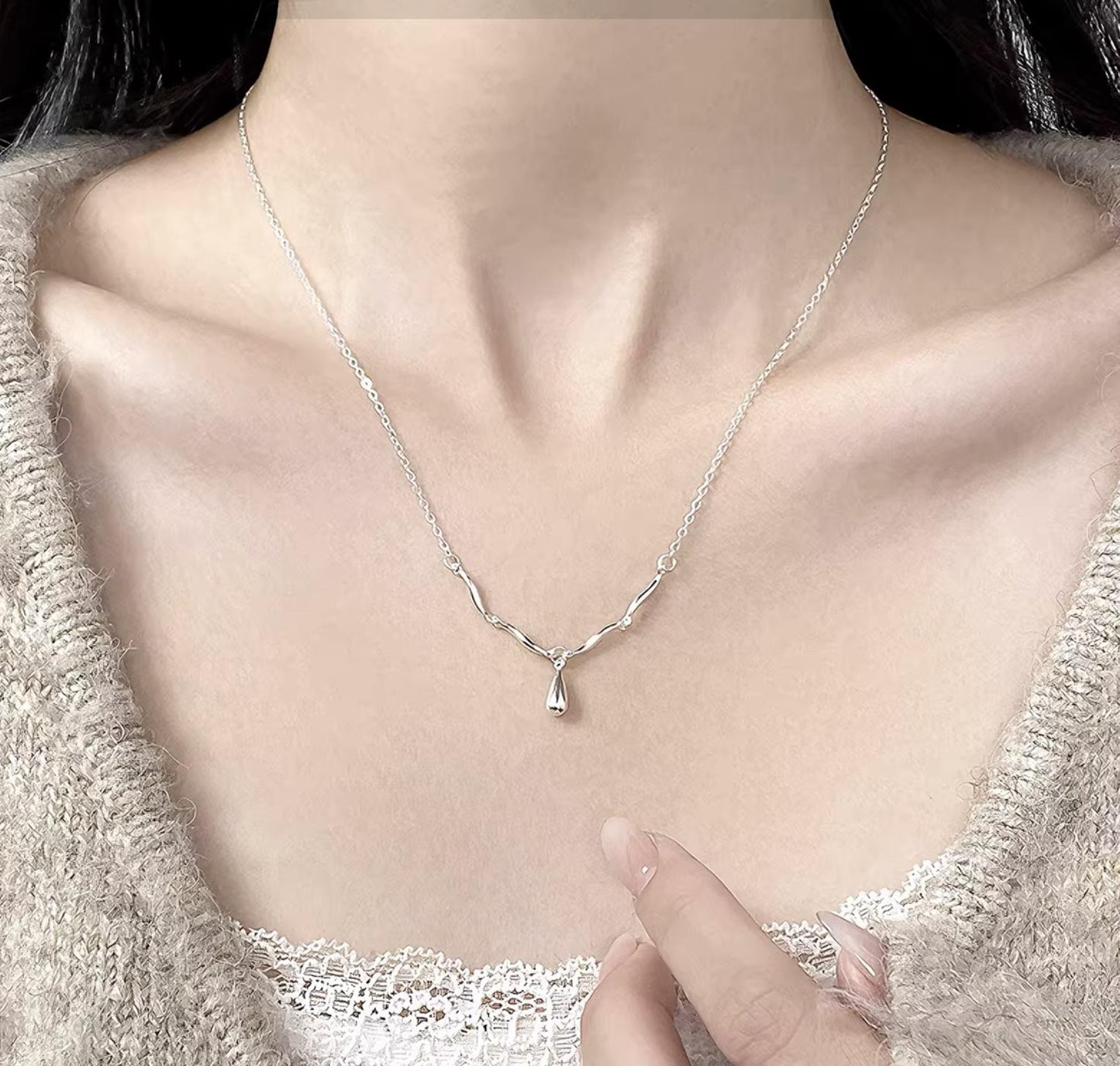 Dainty Pearl and Zircon Bar Layered Necklace
