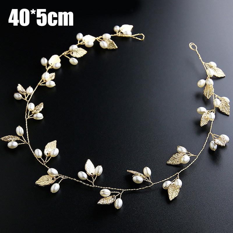 Crystal Pearl Bridal Hair Vine Handmade