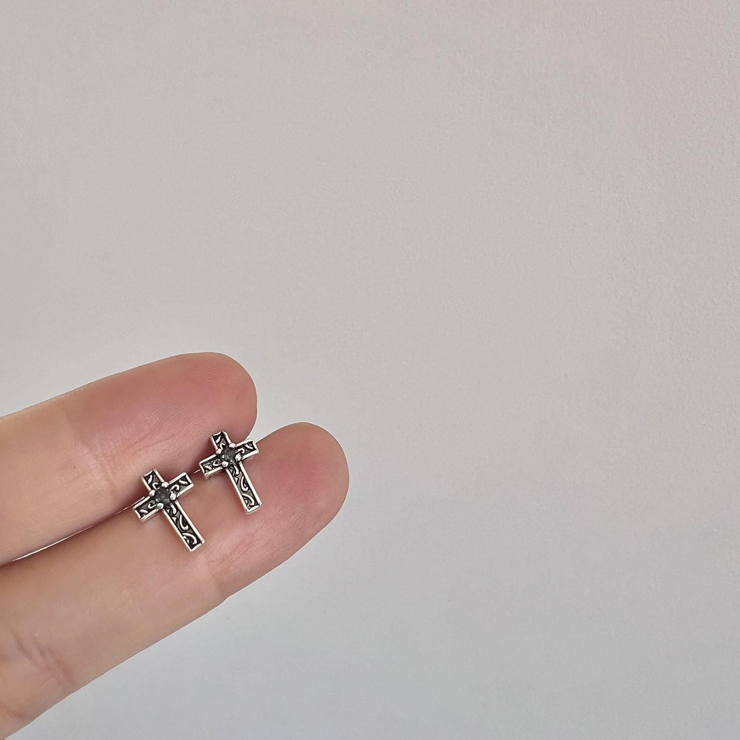 Gothic Punk Stud Earrings Titanium Steel