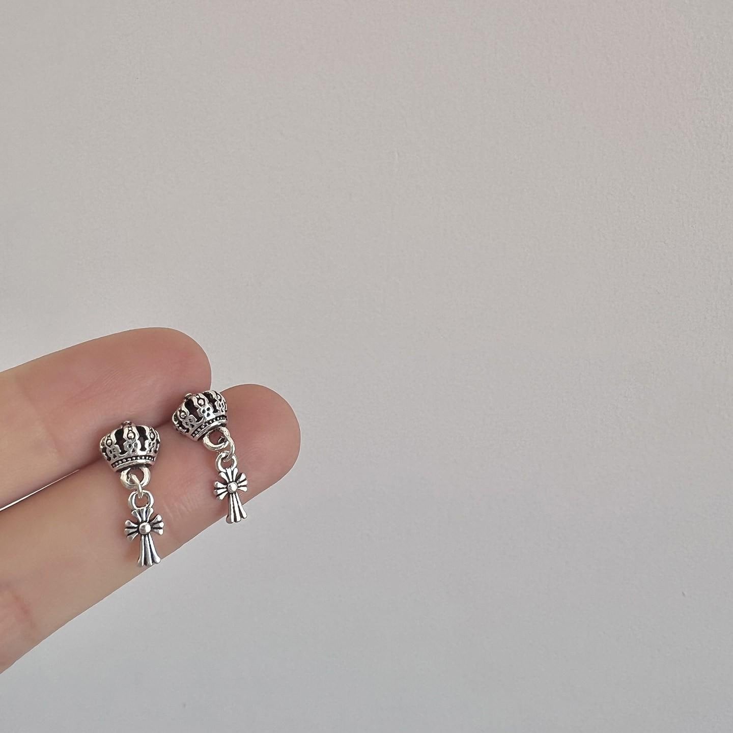 Gothic Punk Stud Earrings Titanium Steel
