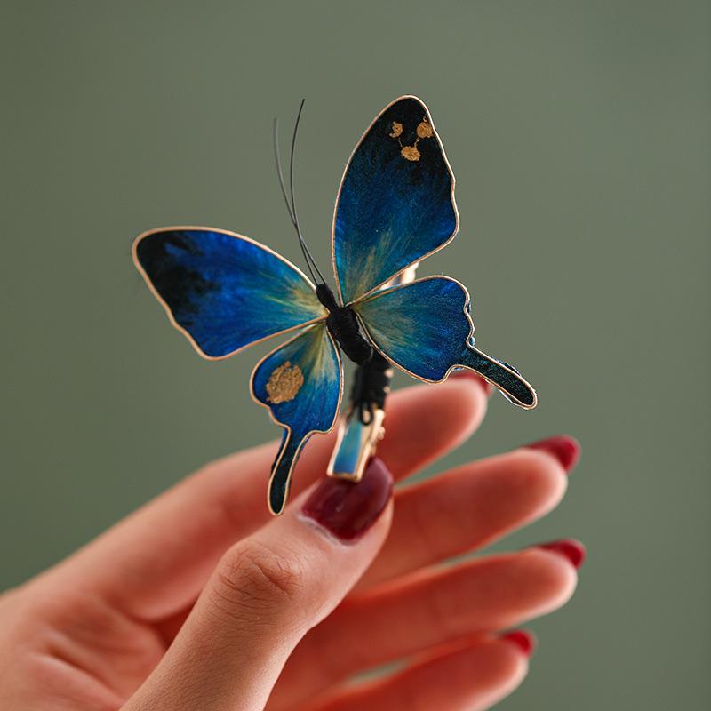 Velvet Flower Butterfly Hair Clip Handmade