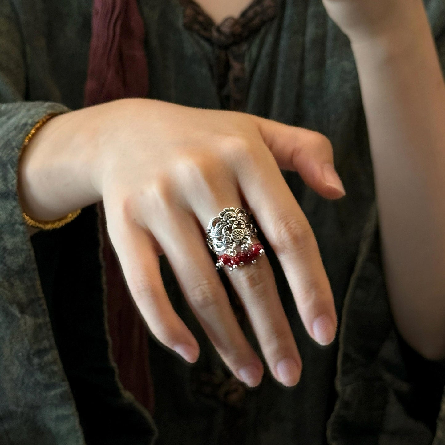 Handmade  Sterling Silver Ethnic Boho Ring